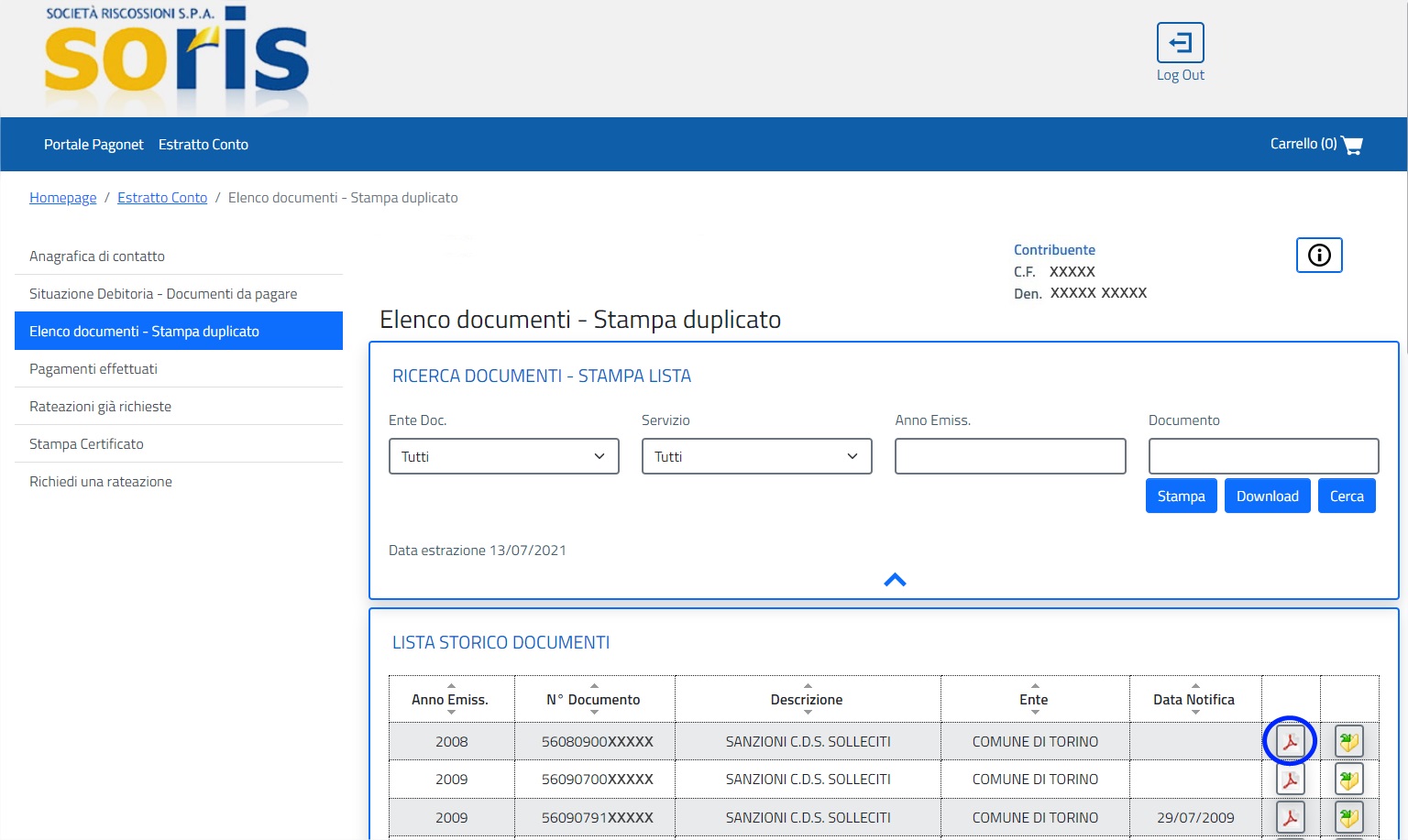 duplicati - elenco - pdf - storico